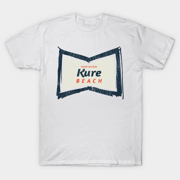 Kure Beach, NC Summertime Vacationing Bowtie Sign T-Shirt by Contentarama